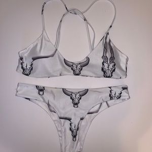 SHEIN Animal Print Strappy Back Bikini Set Small